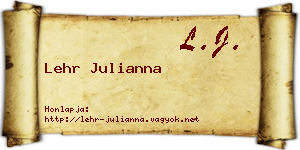 Lehr Julianna névjegykártya
